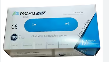 MOPU GLOVES VINYL BLUE M